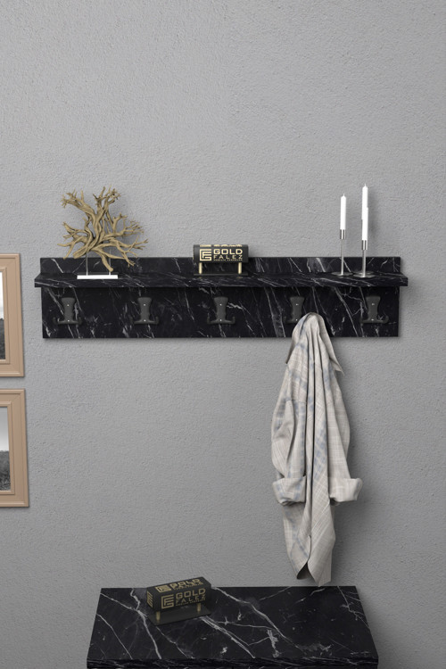 Siyah Duvar Askılığı 80 cm