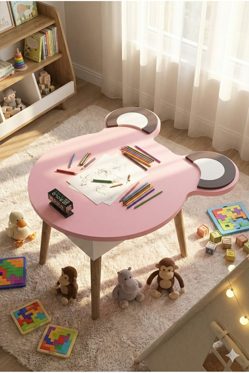 Pembe Çocuk Aktivite ve Oyun Masası