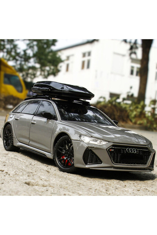 Audi RS6 Avant 1:24 Diecast Metal Araba Koleksiyon Sesli Işıklı Nando Gri