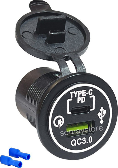 Pano Tipi USB 3.0 + Type-C Soket 12-24V - TYPE-C 30W - USB 18WIC-266C-5