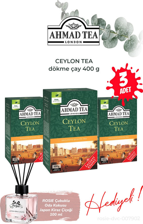 Ceylon Tea 3 Paket dökme çay 400 g ve Oda Kokusu
