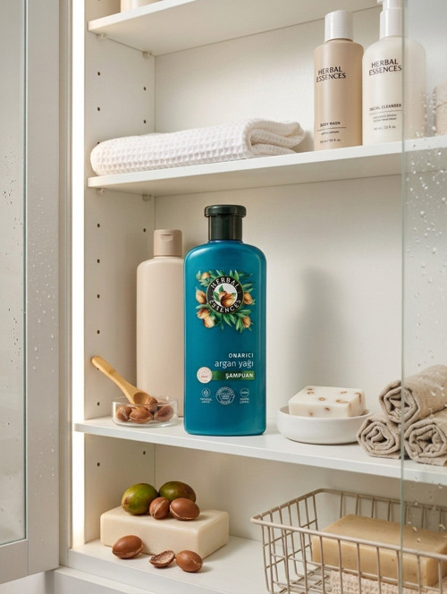 Saçlarınız İçin Sıvı Altın Mucizesi: Argan Yağlı Onarıcı Bakım Herbal Essences Onarıcı Argan Yağı Şampuanı (250 ml)