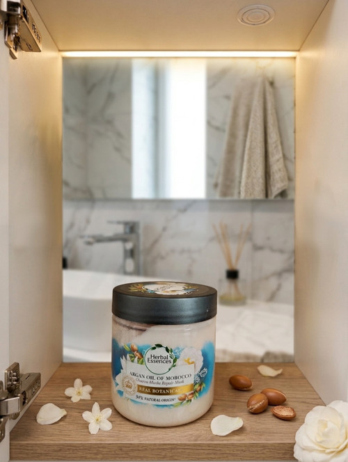Hissiyat & Doku: "Saçlarında İpeksi Yumuşaklık ve Parlak Parlaklık"Herbal Essences Argan Yağı Onarıcı Saç Maskesi(250 ml)