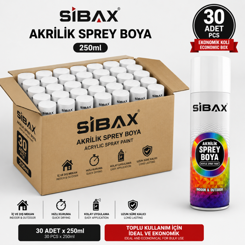 AKRİLİK SPREY BOYA RAL 7016 ANTRASİT GRİ 250 ML 30'LU KOLİ