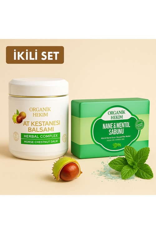 At Kestanesi Balsamı 500 ml + Nane Mentol Sabunu 140 g | Kas-Eklem Rahatlatıcı & Ferahlatıcı Set