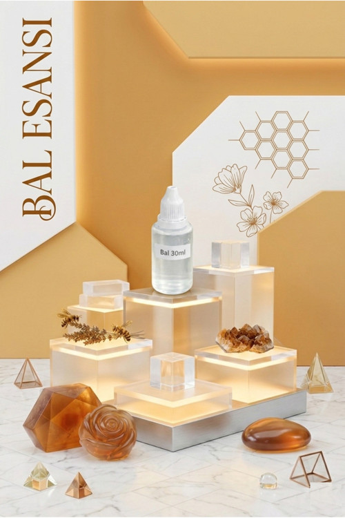 Bal Esanslı Mavi Boyalı Şeffaf Sabun Bazı Seti 30ml Esans 30ml Boya 500gr Baz