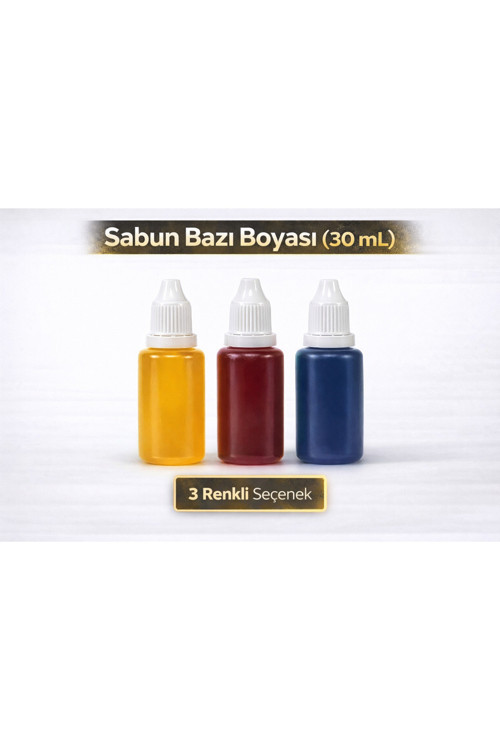 3’lü Sabun Boyası Seti – Seçilen 3 renk 3x 30 ml – Konsantre Sıvı Boya –Soğuk & Sıcak Proses Uyumlu