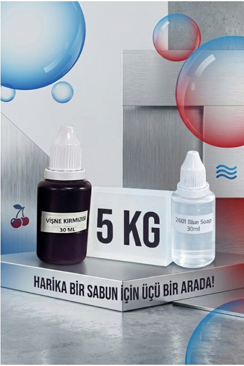 5 KG Şeffaf Sabun Bazı Vişne Kırmızısı Boya Blue Soap Esanslı Profesyonel Sabun Bazı