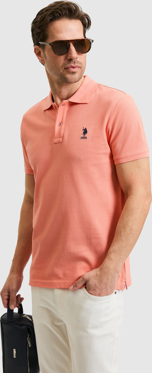 Erkek Slim Fit Polo Yaka Somon Basic Tişört50324998-VR204