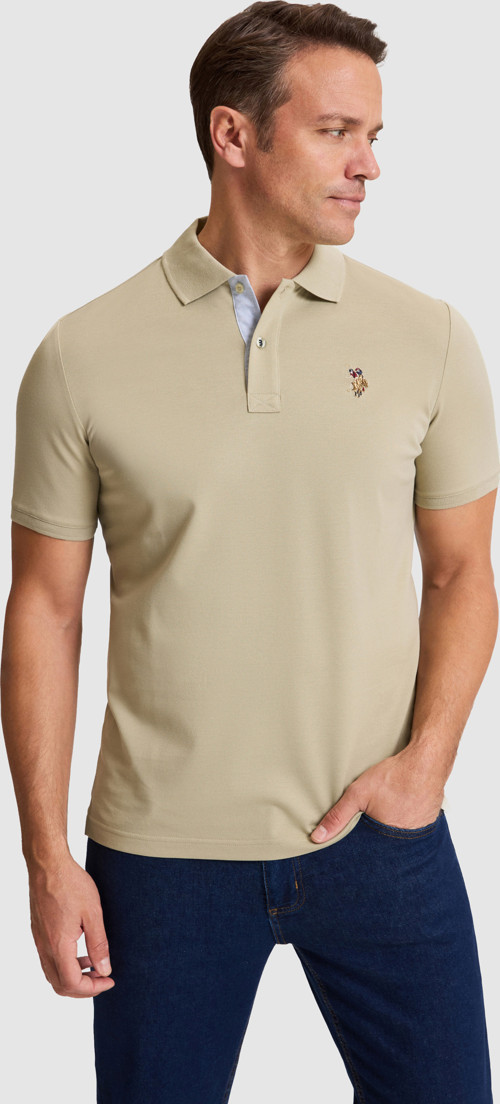 Erkek Açık Haki Regular Fit Polo Yaka Basic Tişört50324937-VR183