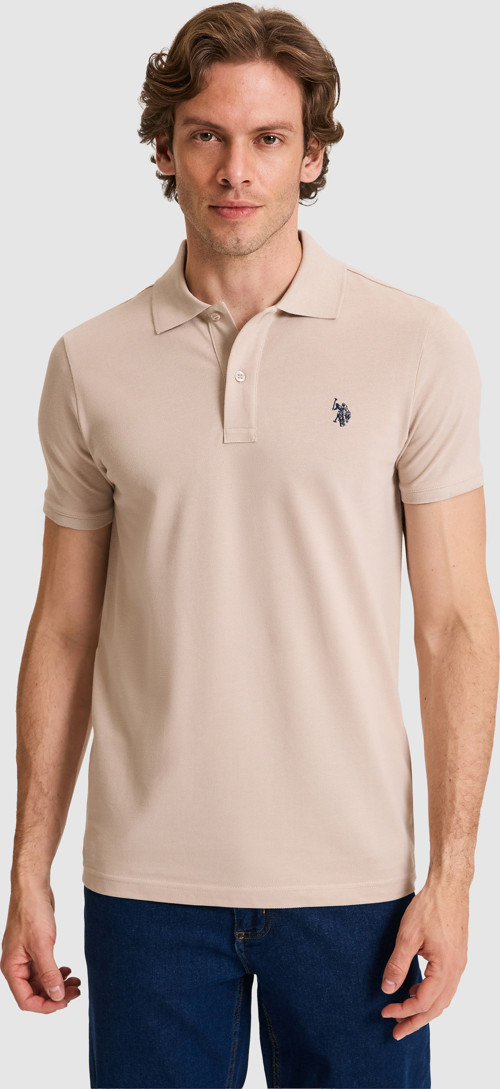 Erkek Slim Fit Polo Yaka Taş Basic Tişört50322347-VR049