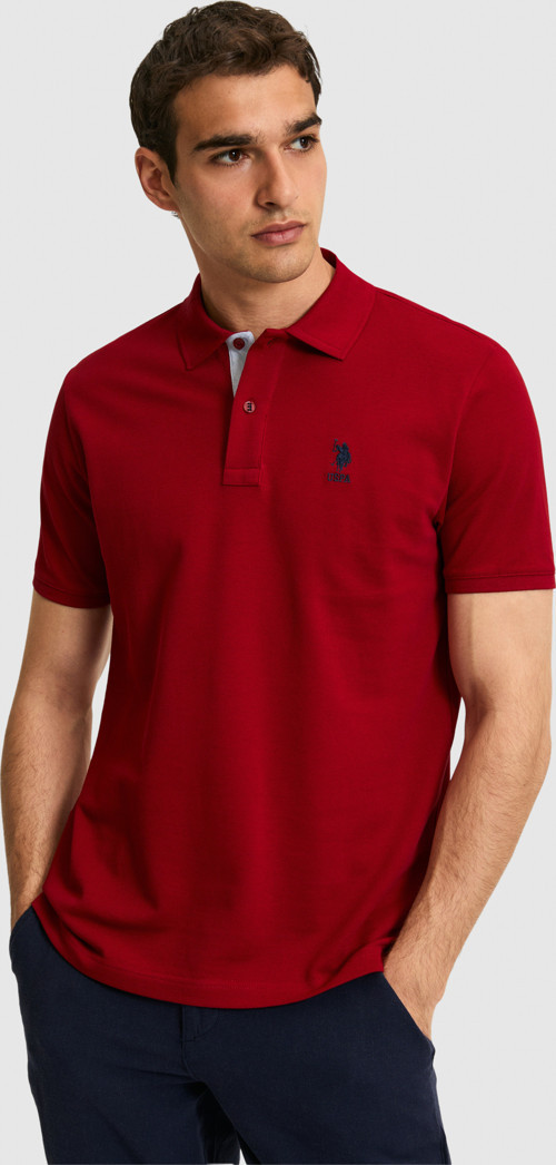 Erkek Regular Fit Polo Yaka Bordo Basic Tişört50322314-VR014
