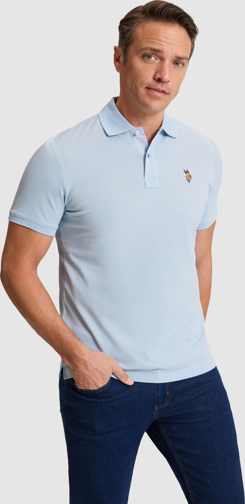 Erkek Açık Mavi Regular Fit Polo Yaka Basic Tişört50324937-VR003