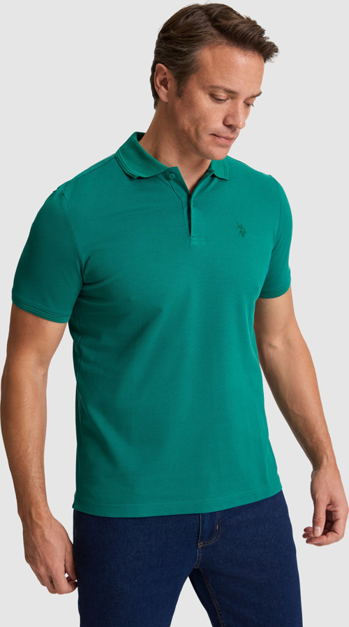 Erkek Koyu Yeşil Regular Fit Polo Yaka Basic Tişört50324938-VR079