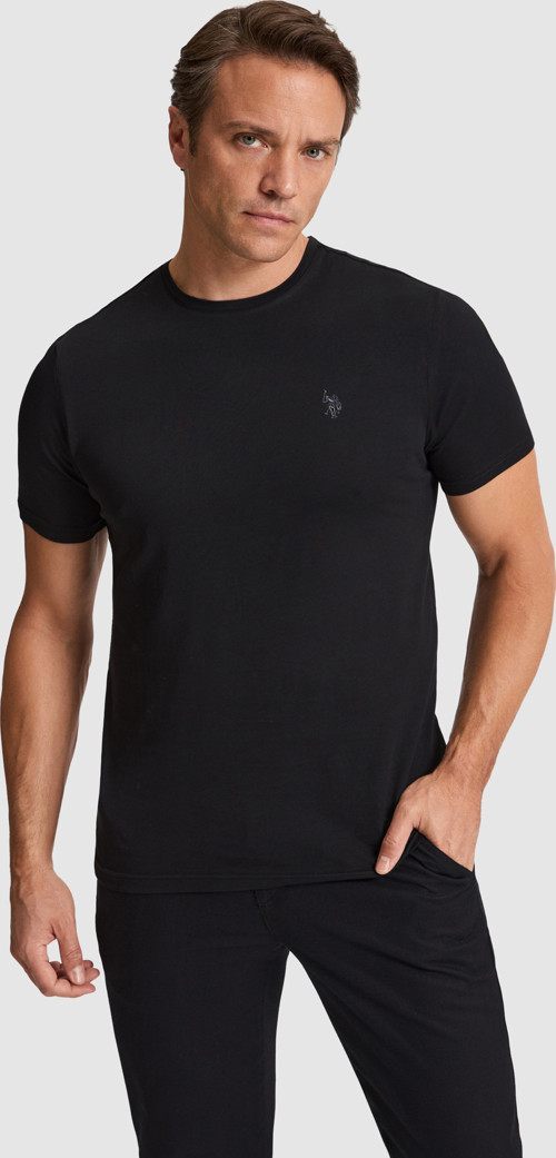 Erkek Siyah Regular Fit Bisiklet YakaTişört50322518-VR046