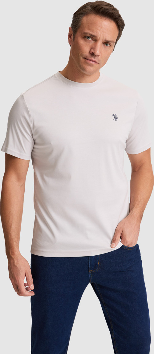 Erkek Açık Gri Regular Fit Bisiklet Yaka Basic Tişört50324944-VR001