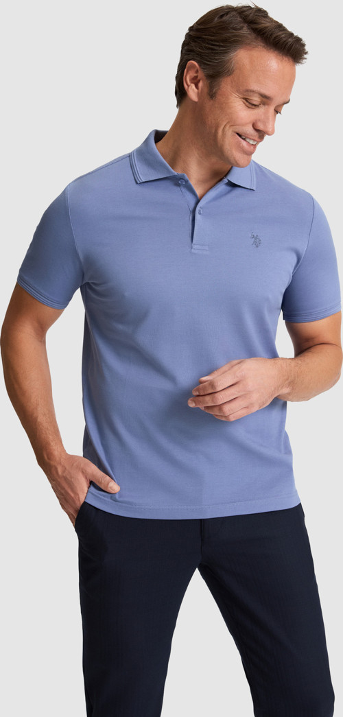 Erkek İndigo Regular Fit Polo Yaka Basic Tişört50324938-VR028