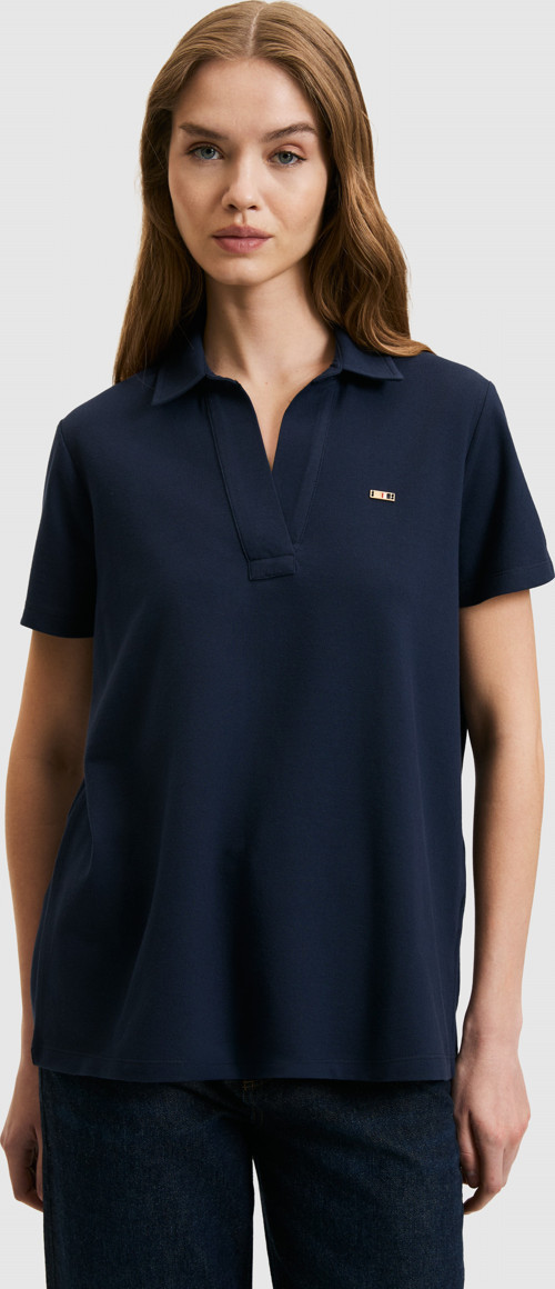 Kadın Lacivert Polo Yaka Basic Tişört50323447-VR033