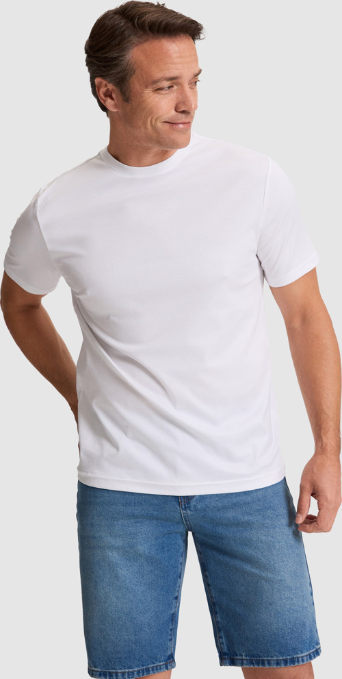 Erkek Beyaz Regular Fit Bisiklet Yaka Basic Tişört50324943-VR013