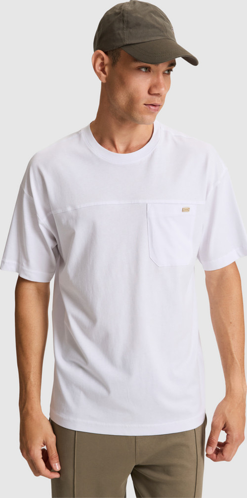 Erkek Beyaz Comfort Fit Bisiklet Yaka Tişört50326970-VR013