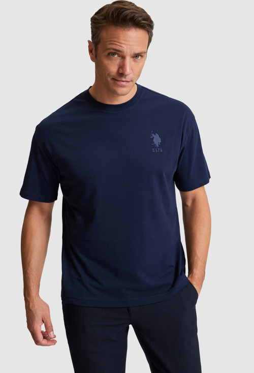 Erkek Lacivert Comfort Fit Bisiklet Yaka Basic Tişört50322548-VR033