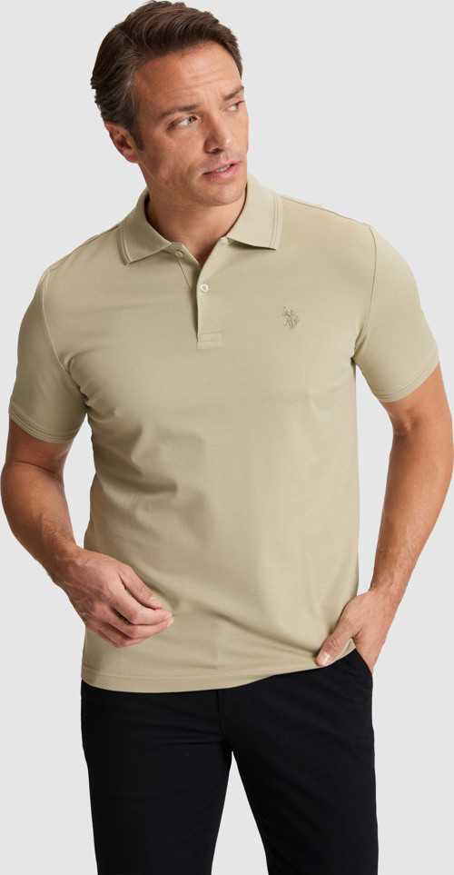 Erkek Açık Haki Regular Fit Polo Yaka Basic Tişört50324938-VR183