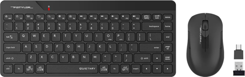 A4 TECH FG2200 AIR2 Siyah, FSTYLER, 2.4Ghz Mini Kablosuz, Türkçe Q, SESSİZ Klavye Mouse Set