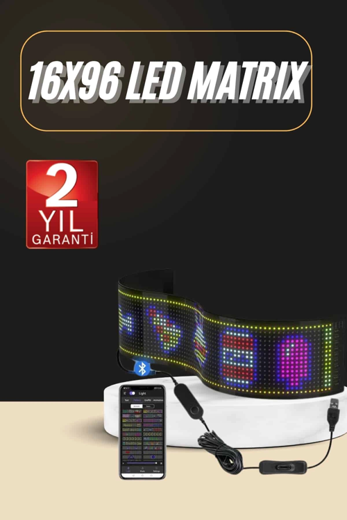 zeyta12 Led Ekran Matrix Panel En Büyük Boy 16x96 Araba Yazısı zeytan45