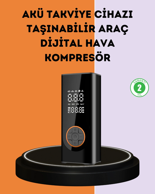 zeyta12 150 Psı Dijital Hava Pompası Akü Takviye Ve Powerbank Özellikli zeytan45
