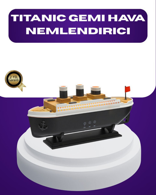 Titanik Gemi Tasarımlı LED Işıklı Hava Nemlendirici Buhar Efektli Oda Difüzör - TEOLSA4636-3
