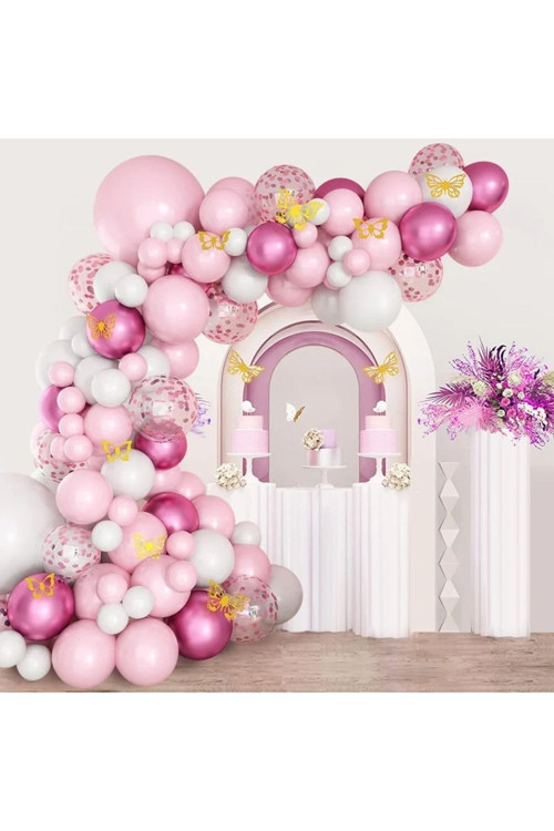 Pembe Balon Çelenk Kemer Kiti