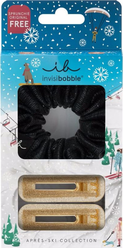 - SET L Apres Ski Date Night 3pc - 2 klipsli + 1 kumaş kaplı saç tokası