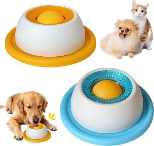 Küçük Boy Yavaş Sıvı Mama Yeme Kabı - Kedi ve Köpek Uyumlu - Ödül Maması Kabı