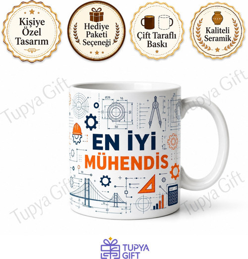Mühendise Hediye Kişiye Özel Baskılı Kupa Bardak Mühendis Hediyesi
