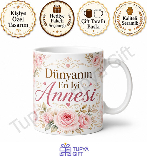 En İyi Anneye Özel Yazılı Kupa Bardak Anneler Günü Hediye Sublimation Baskılı