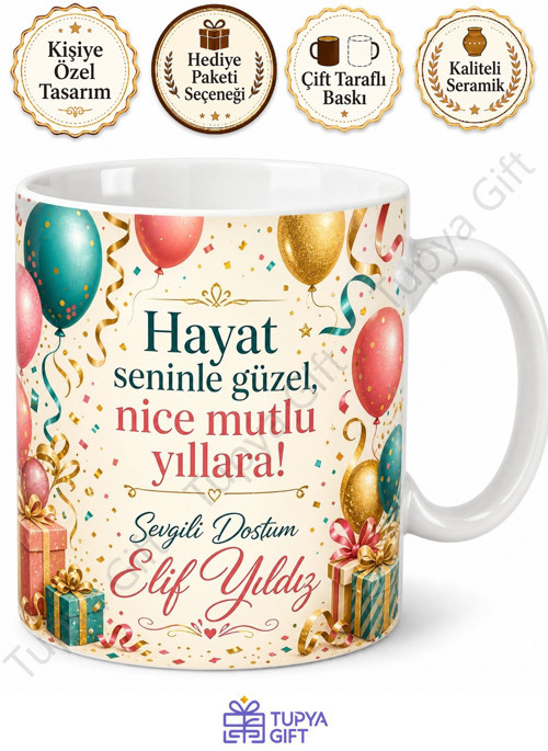 Sürpriz Doğum Günü Hediyesi İsme Özel Kupa Bardak Özel Tasarım Hediye