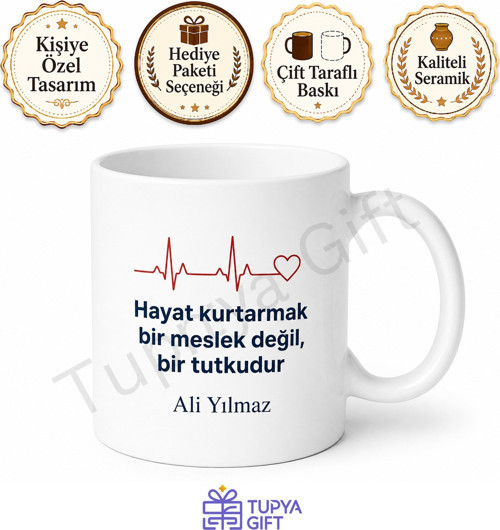 Acil Tıp Doktoru Hediyesi Kişiye Özel Baskılı Kupa Bardak Hediyelik