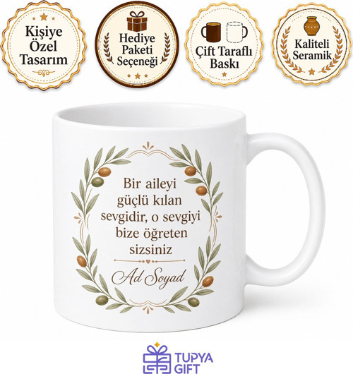 Kişiye Özel Aile Büyüklerine Hatıra Kupa Bardak İsimli Hediye