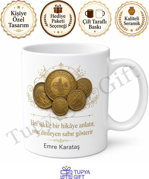 Numismat Hediyesi Kişiye Özel Baskılı Kupa Bardak Koleksiyoncu Hediye