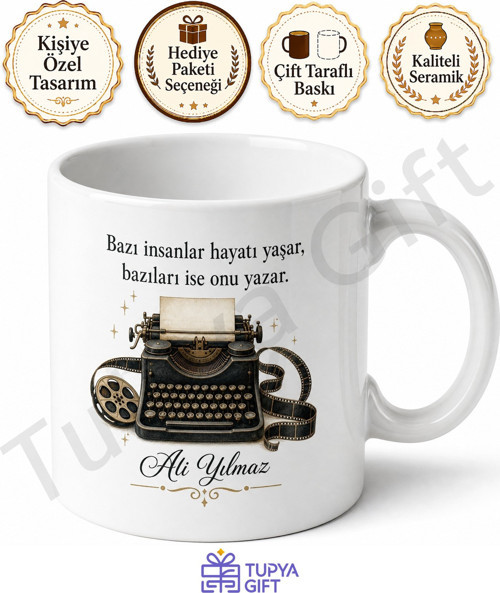 Senarist Hediyesi Kişiye Özel Baskılı Kupa Bardak Senaryo Yazarı Hediye