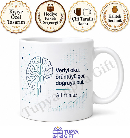 Analitik Düşünce Temalı Baskılı Kupa Bardak Hediye Porselen Mug