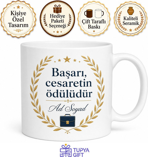 Kişiye Özel Kariyer Kutlama Baskılı Kupa Bardak İsimli Hediye