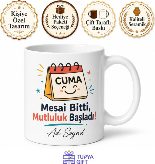 Cuma Mesaisi Biterken Gelen Mutluluk Hissi Hafta Sonu Kupası Hediye Bardak