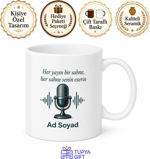 Kişiye Özel Yayıncı Hediyesi Baskılı Kupa Bardak İsimli Streamer Hediye