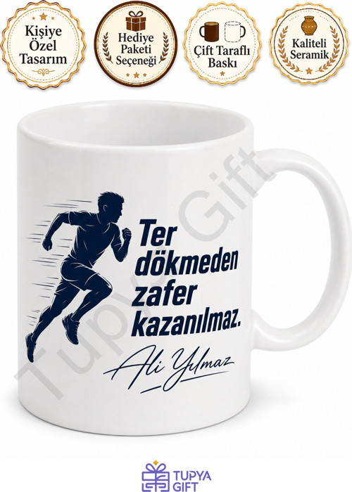 Sporcuya Hediye İsme Özel Baskılı Kupa Bardak Sporcu Hediyesi