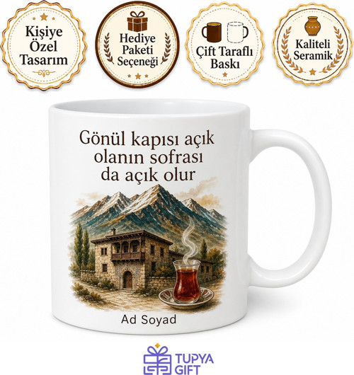 Doğu Anadolu Samimiyeti Temalı Baskılı Kupa Bardak Özel Tasarım Hediye