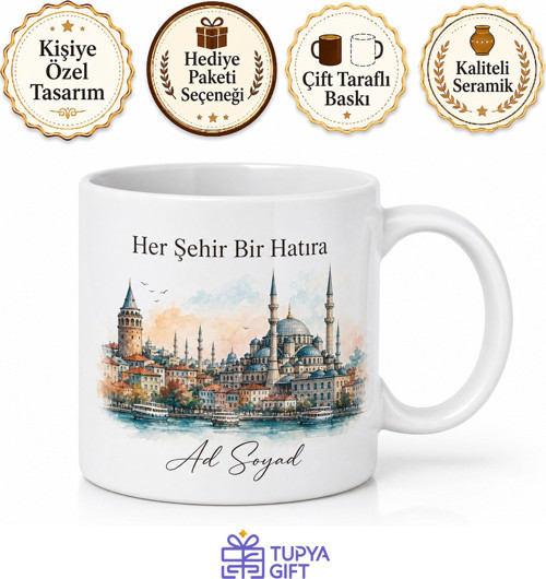 Şehir Anılarıyla Dolu Kupa Bardak | Özel Tasarım Hediye Kupa Bardak