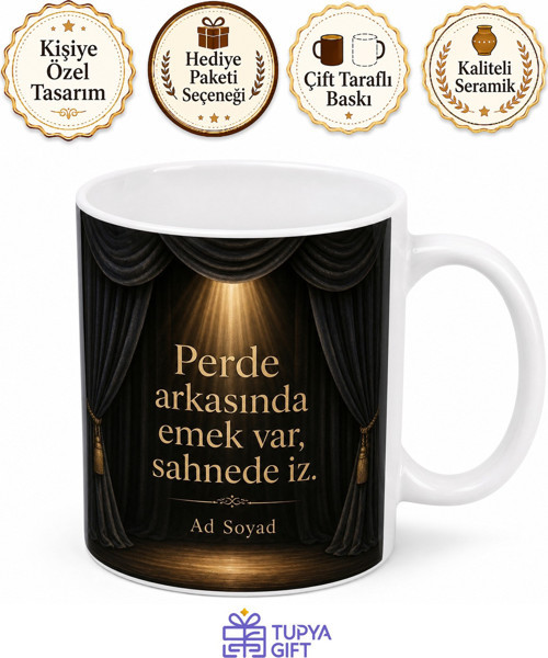 Kişiye Özel Sahne Arkası Temalı Kupa Bardak | İsimli Hediye