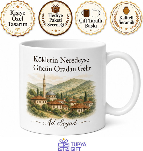 Memleket Temalı Patron Hediyesi Baskılı Kupa Bardak Özel Tasarım