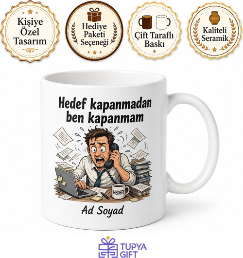 Satış Temsilcisi Hediye Kupa Bardak Satış Hedefi Motivasyon Komik Hediye